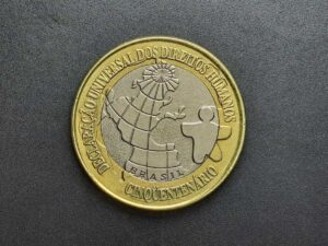 Moeda 50 anos da Declaração Universal dos Direitos Humanos