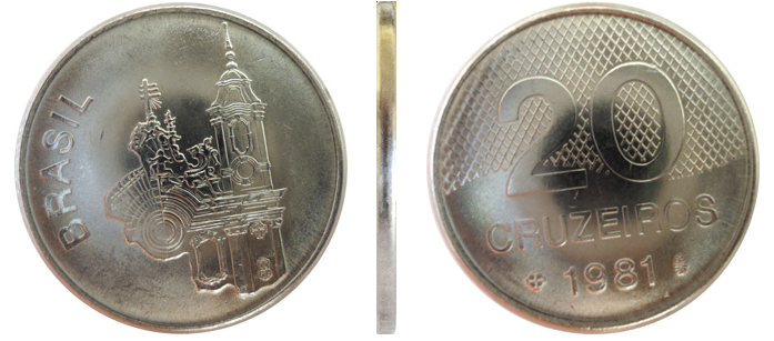 Moeda 20 Cruzeiros Igrejinha 1981